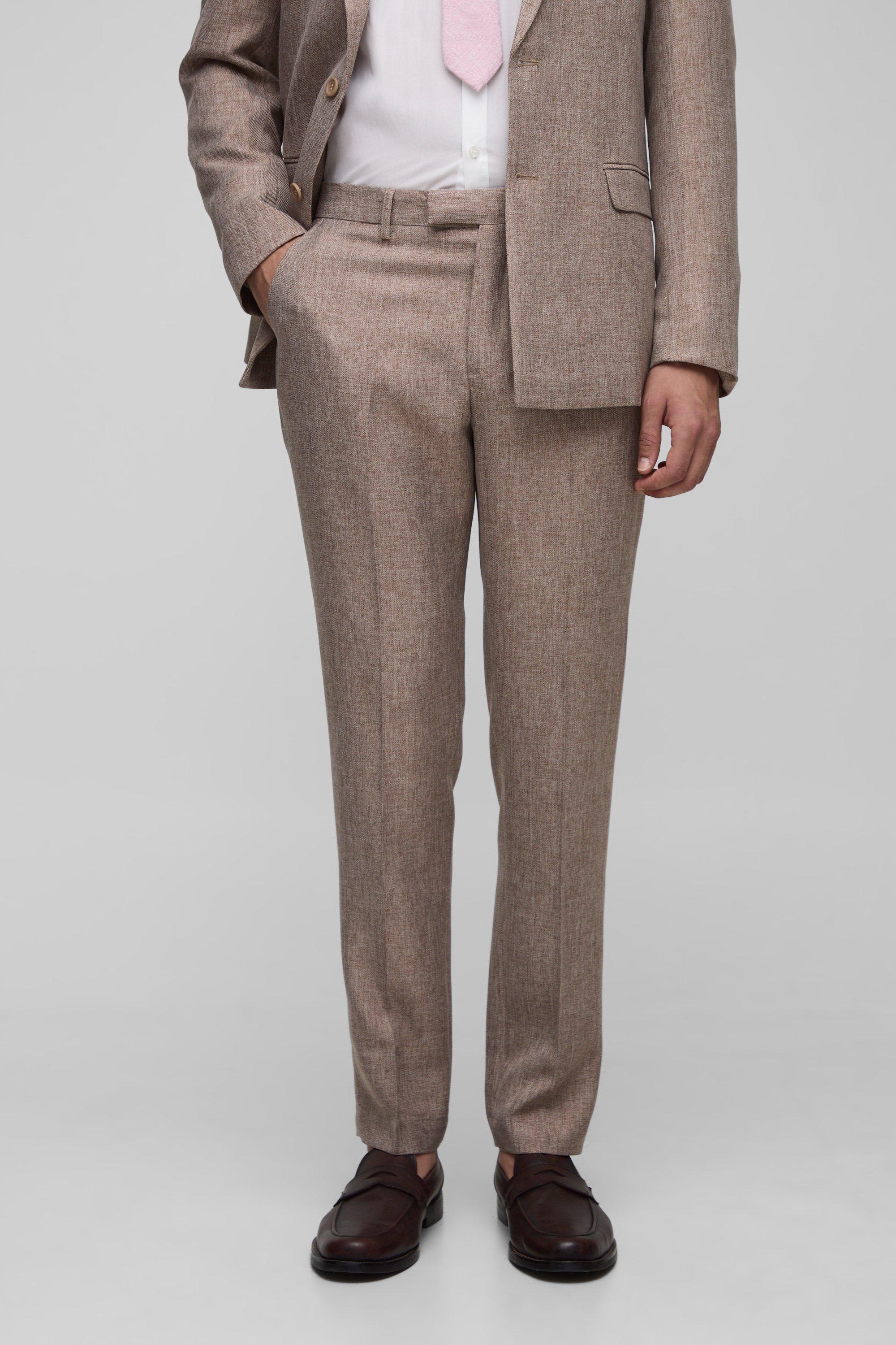 Slim Fit Tailored Suit Trouser, Brown