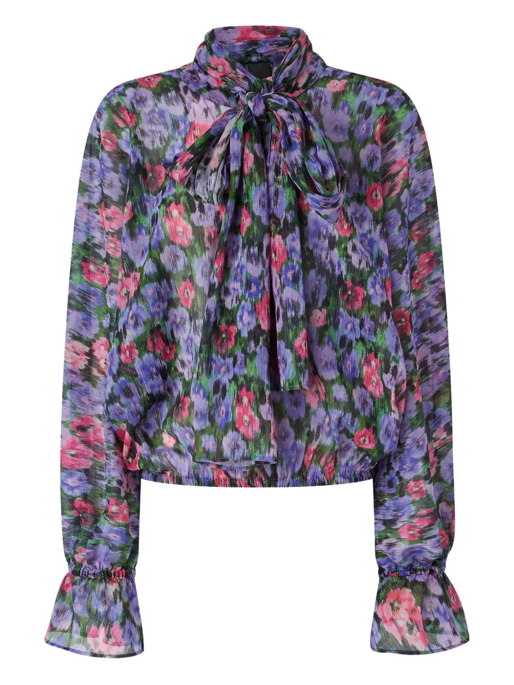 PINKO floral-print tie-neck blouse - Viola
