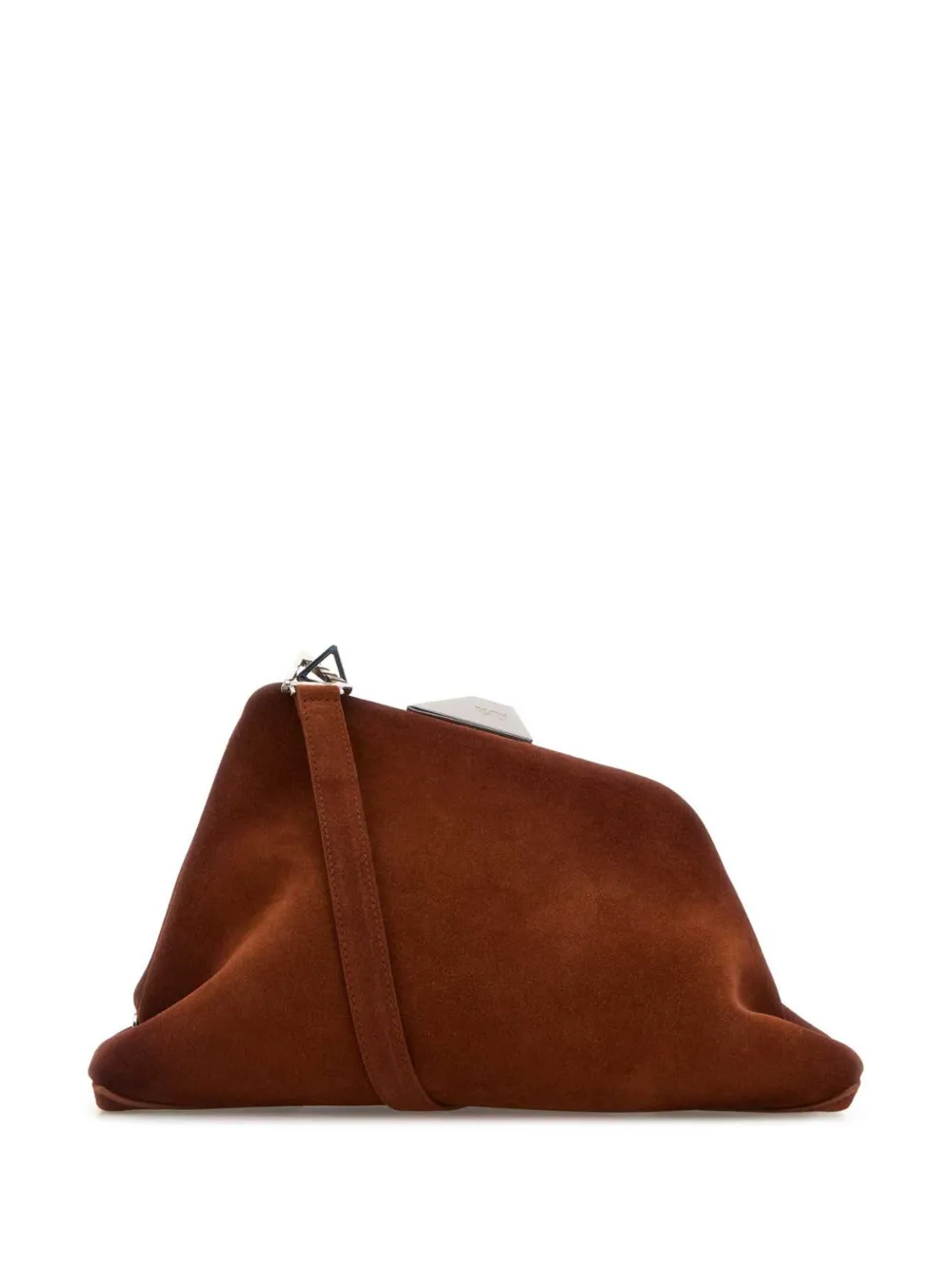 The Attico Day Off suede clutch bag - Marrone