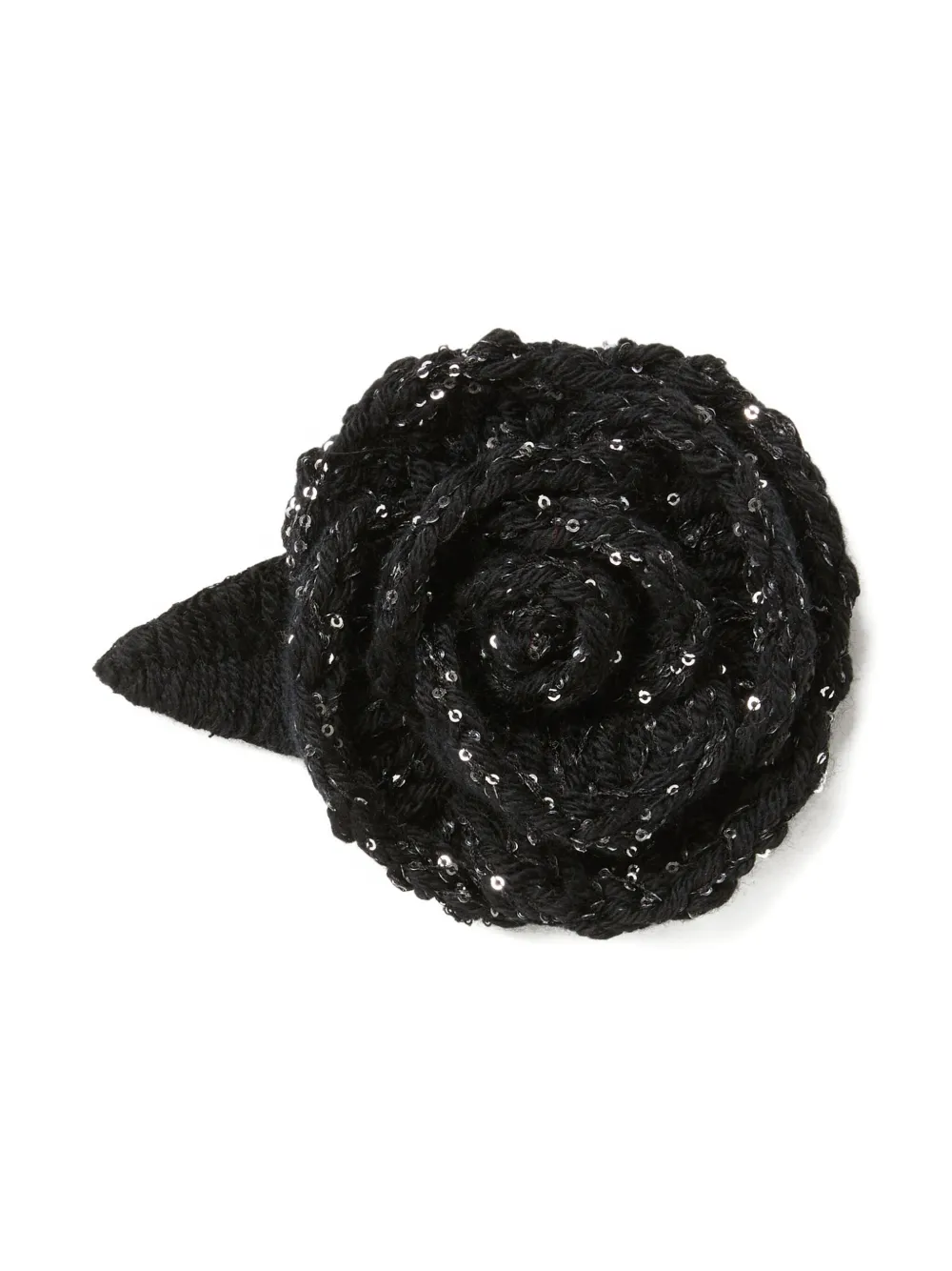 Alanui rose sequinned brooch - Nero