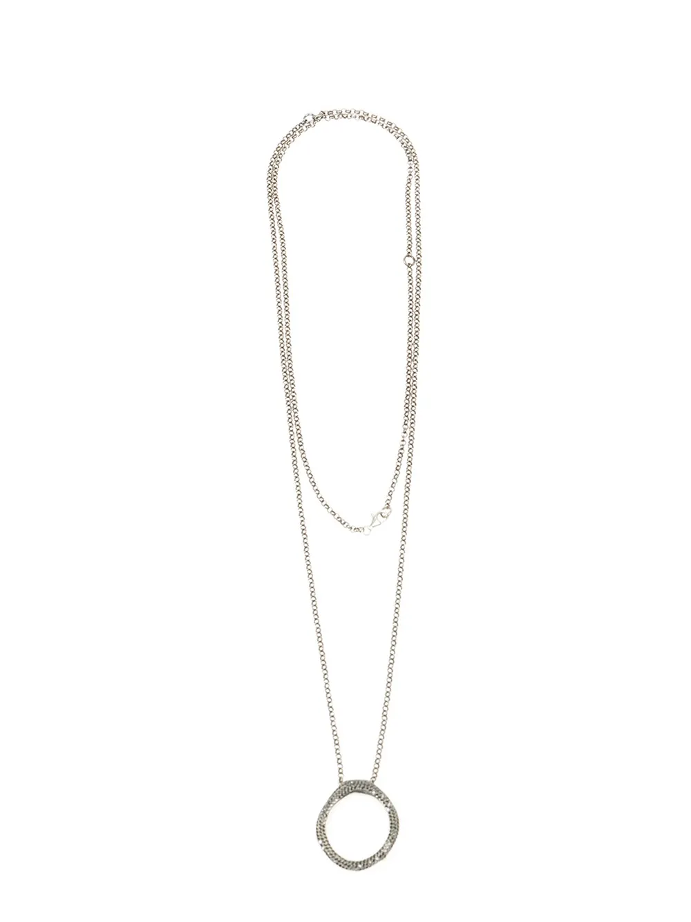 Rosa Maria diamond loop pendant necklace - Argento