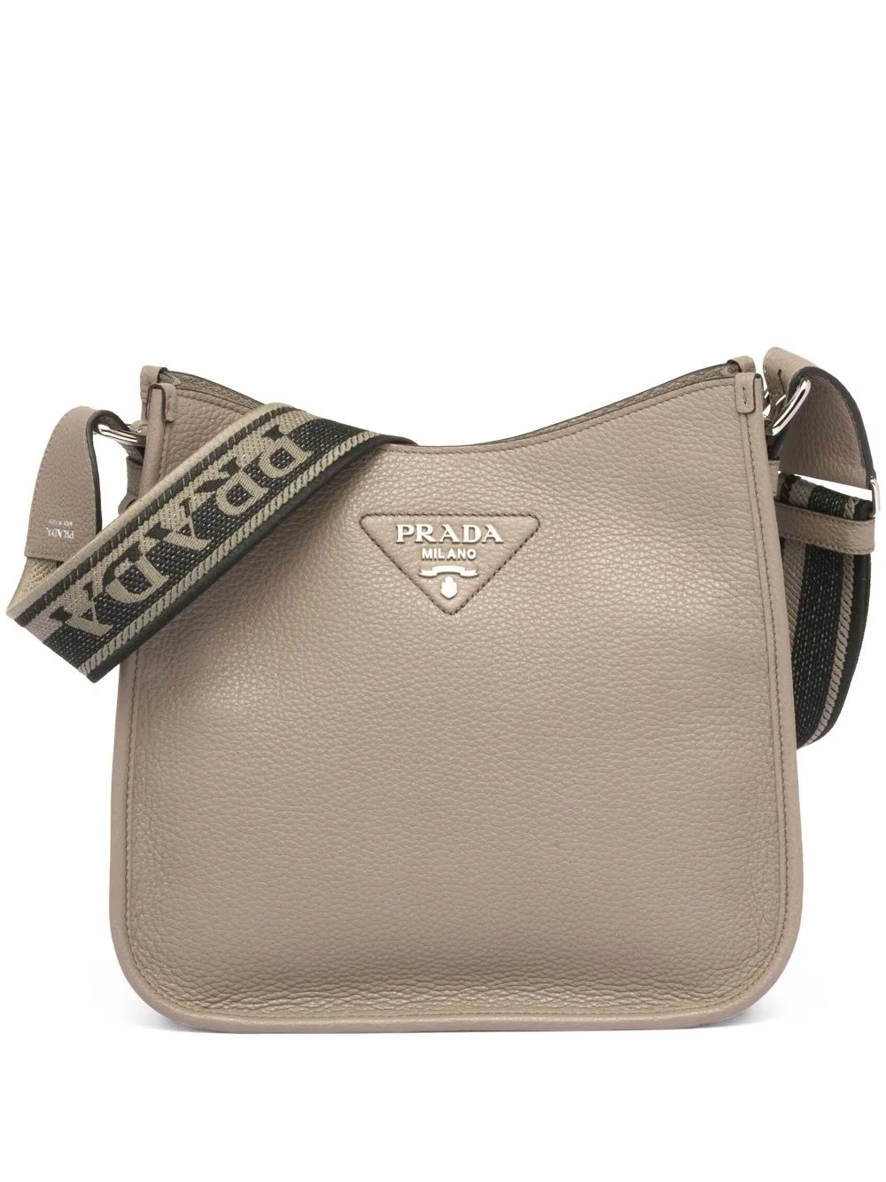 Prada Borsa a spalla con logo a triangolo - Grigio