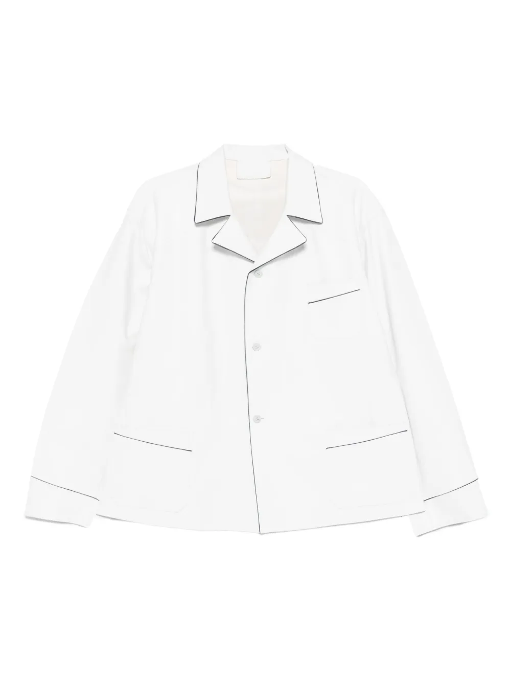 Prada piped-trim jacket - Bianco