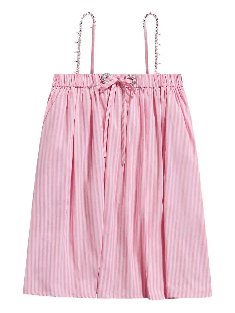 AREA crystal-embellished striped mini dress - Rosa