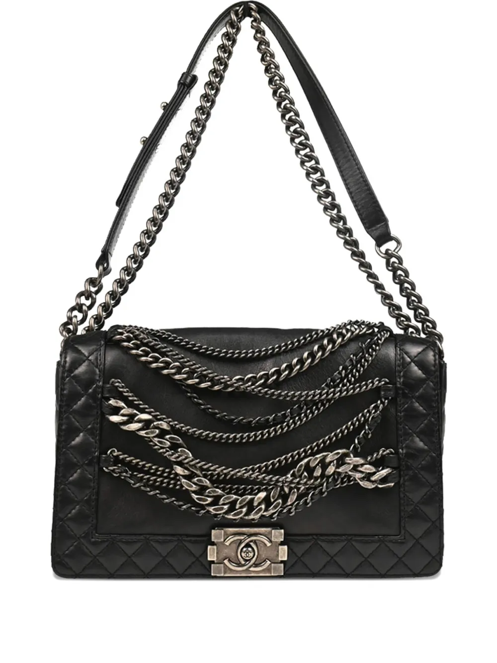 CHANEL Pre-Owned Borsa a spalla Boy Reverso Chanel media 2014 - Nero