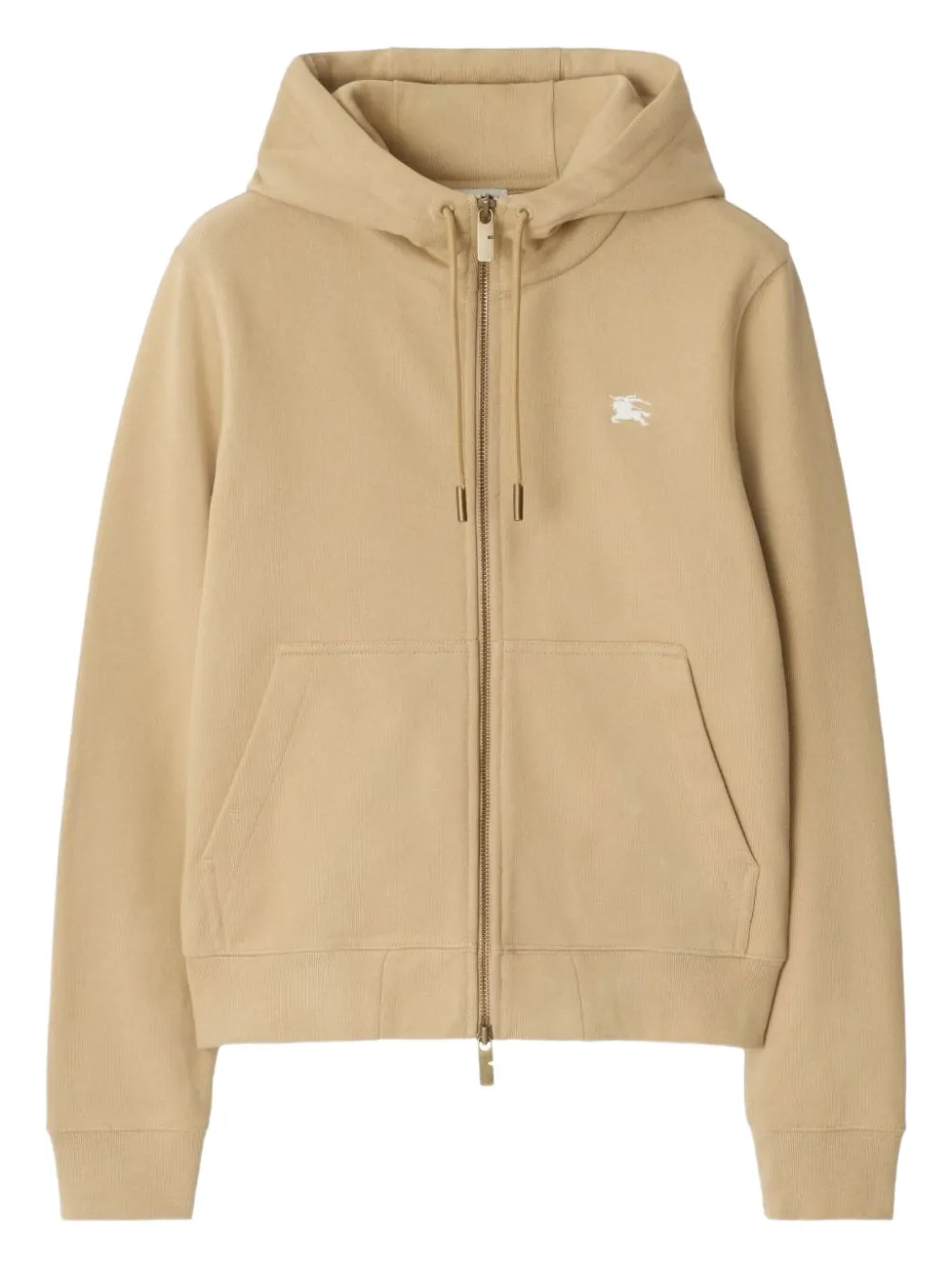 Burberry embroidered-logo zip-up hoodie - Toni neutri