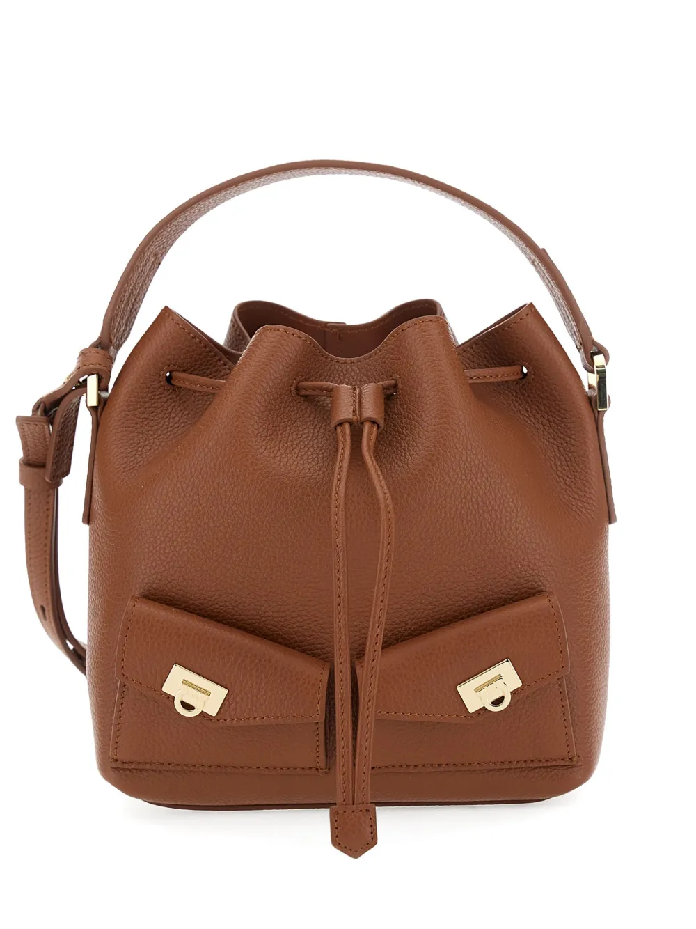Ferragamo mini Harley drawstring bucket bag - Marrone