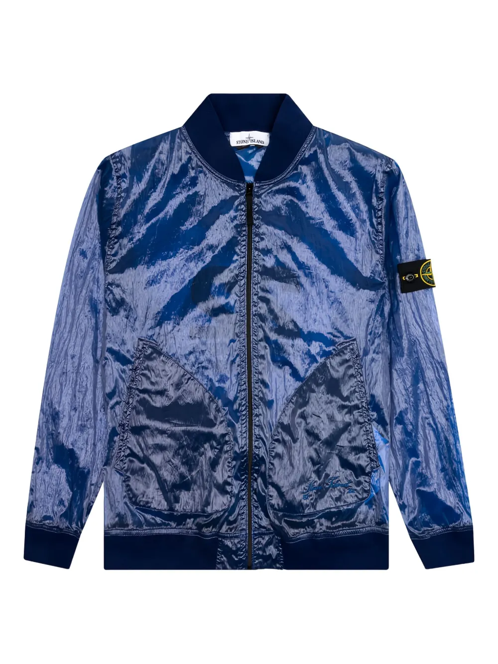 Stone Island number-detail bomber jacket - Blu