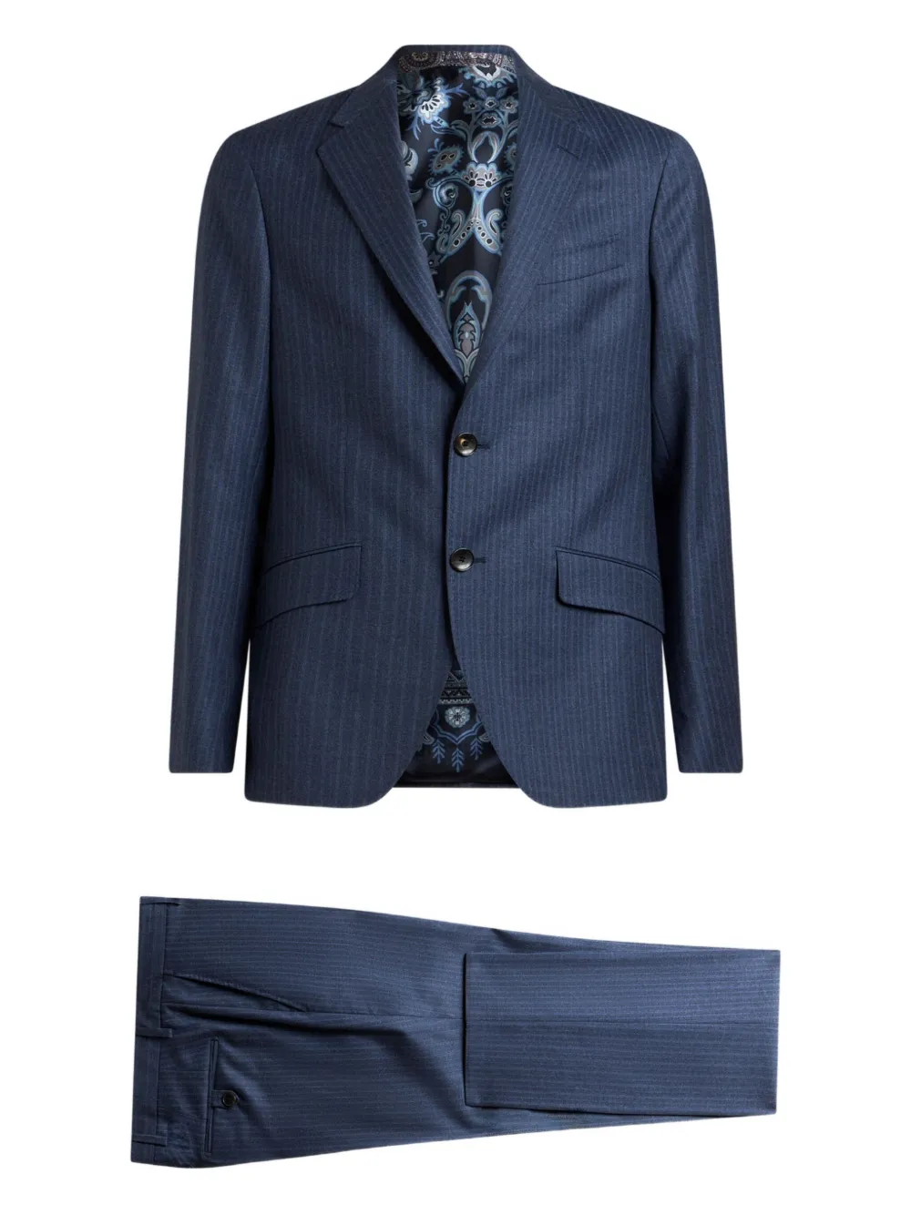 ETRO pinstripe wool suit - Blu