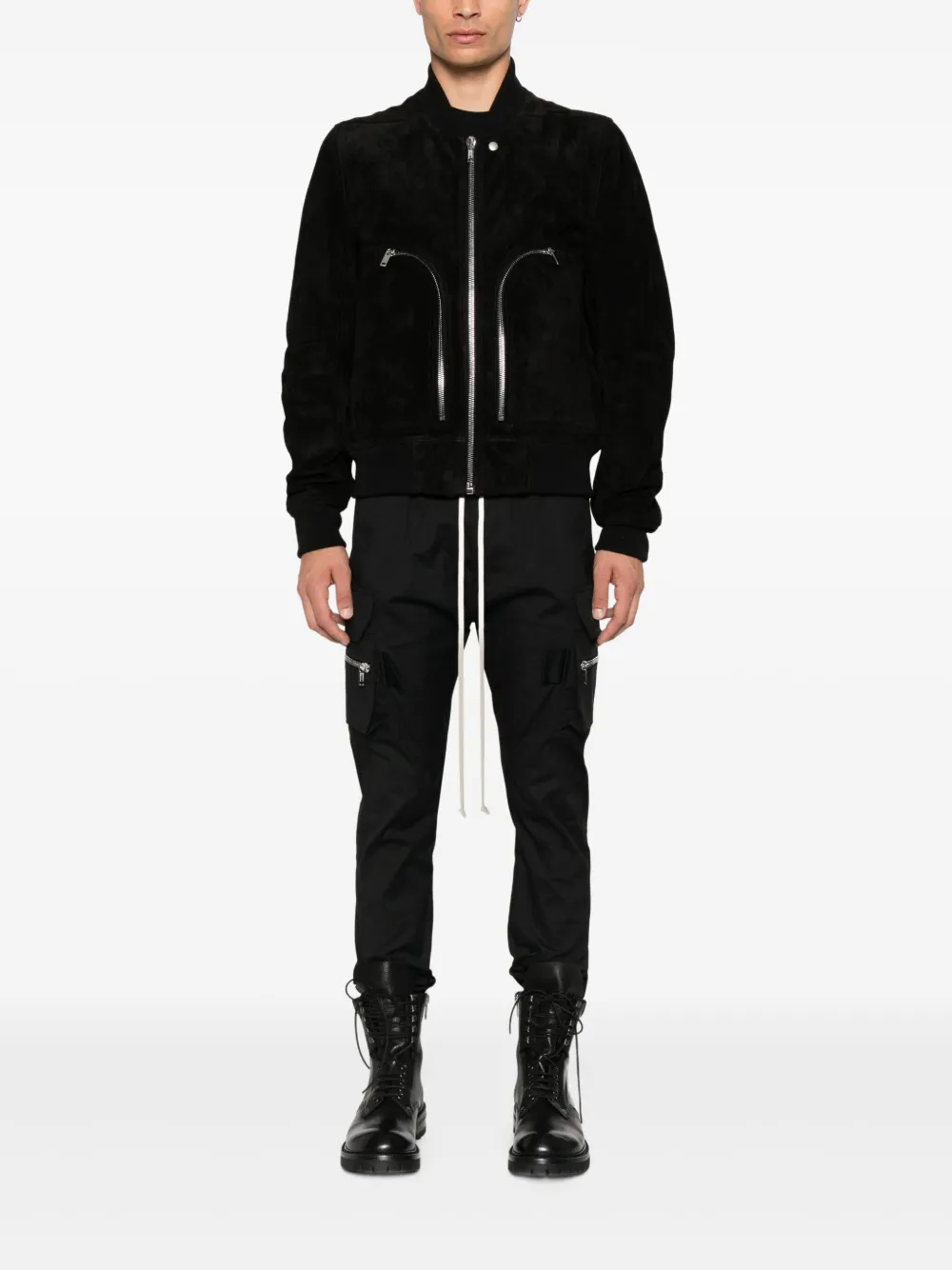 Rick Owens Bauhaus leather bomber jacket - Nero