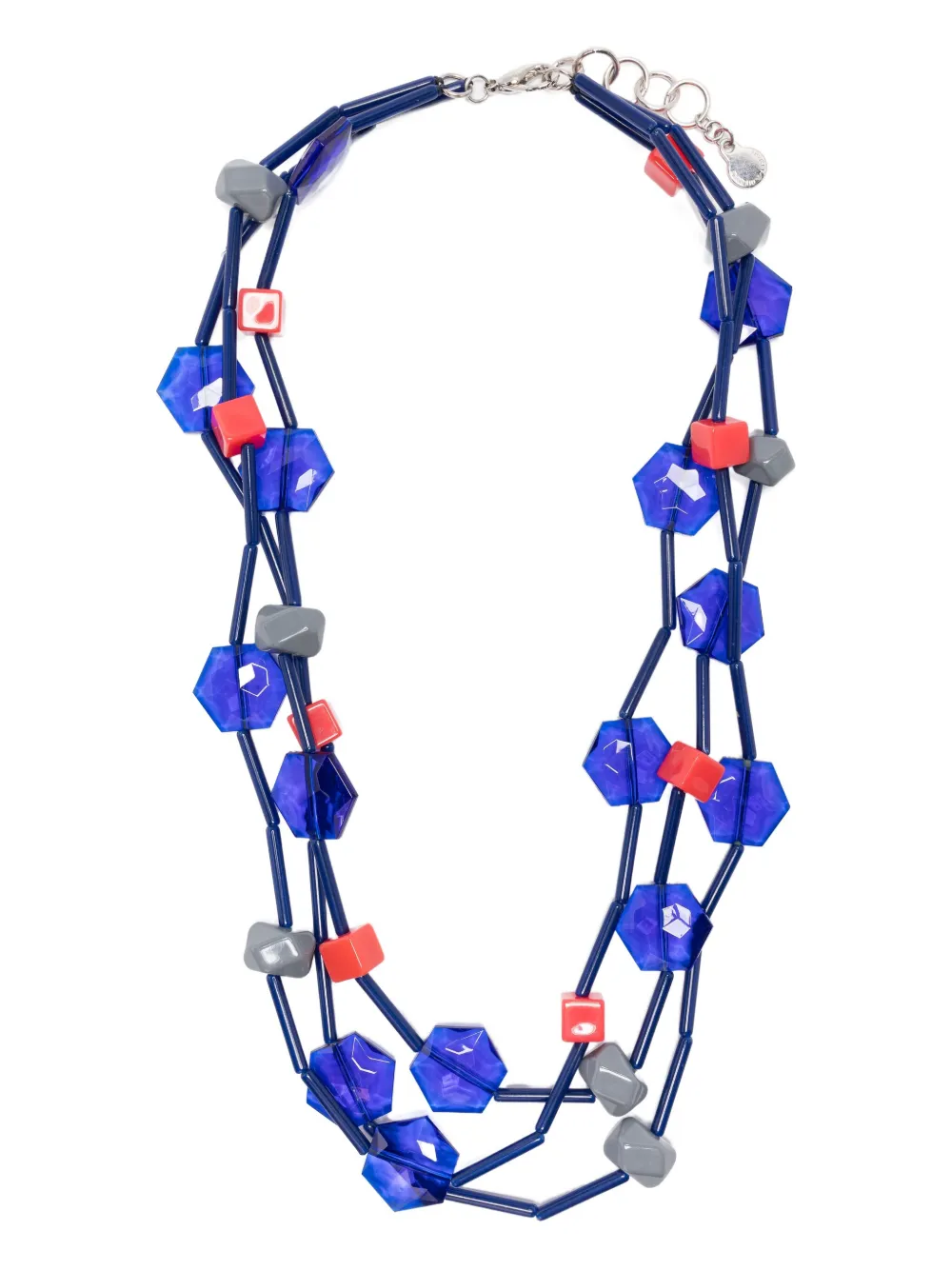 Emporio Armani geometric-bead necklace - Blu