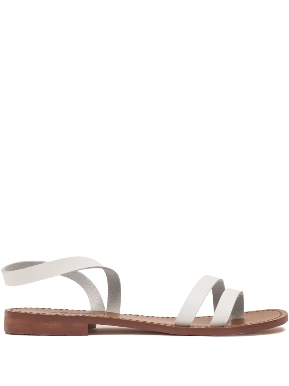 SOMMET leather ankle-wrap sandals - Bianco