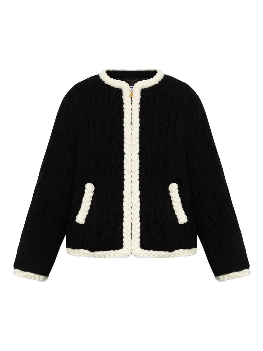 Moschino cable-knit elbow-patch jacket - Nero