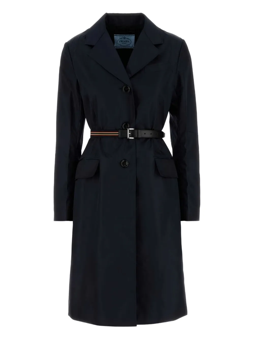 Prada belted panelled coat - Blu