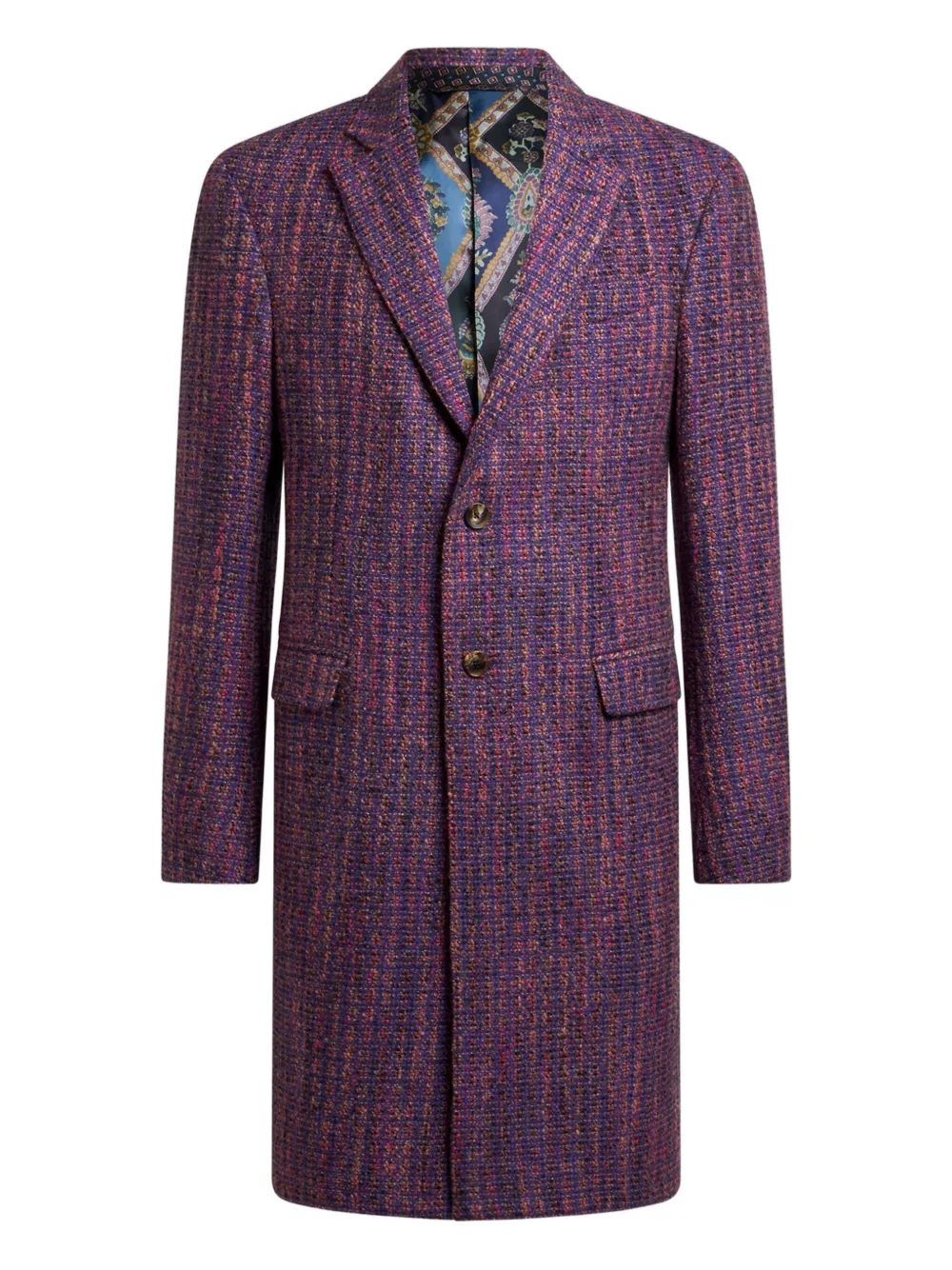 ETRO tweed single-breasted coat - Viola