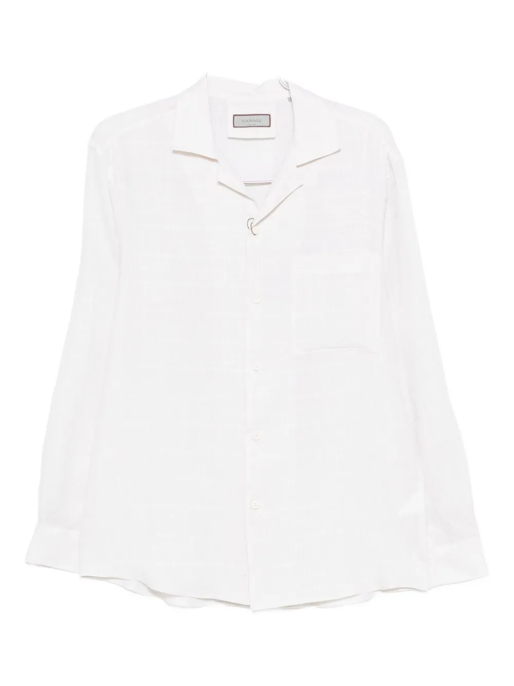 Canali camp-collar linen shirt - Toni neutri