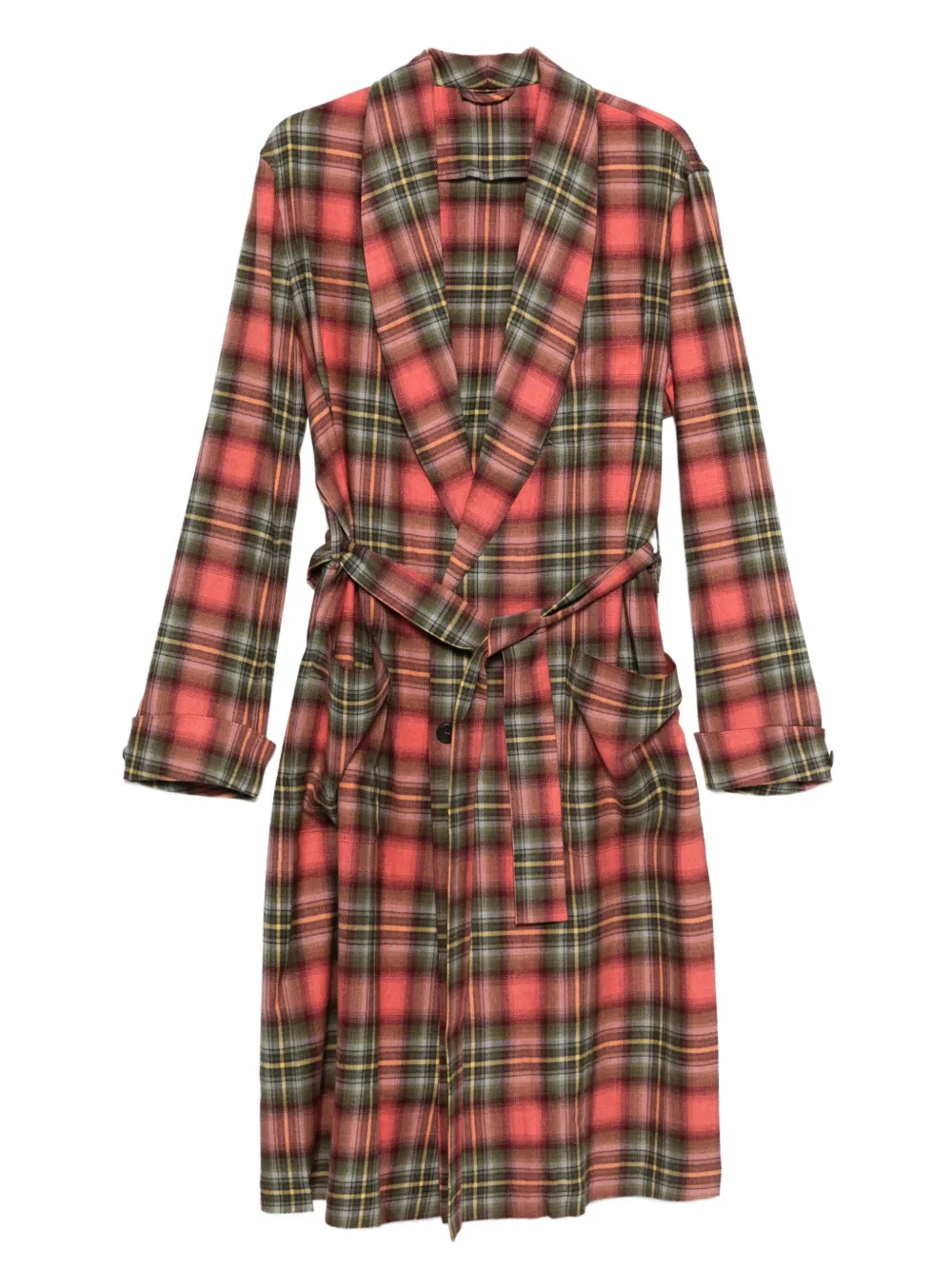 Prada checked trench coat - Rosso