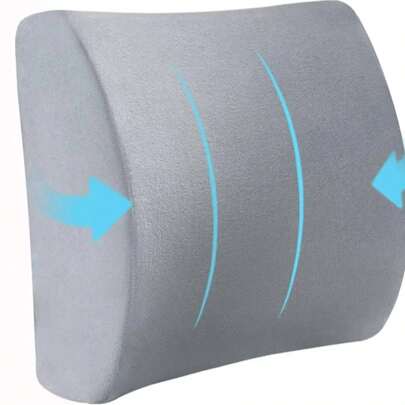 Cuscino per sedia da ufficio, auto, studente, supporto lombare, in memory foam, blu