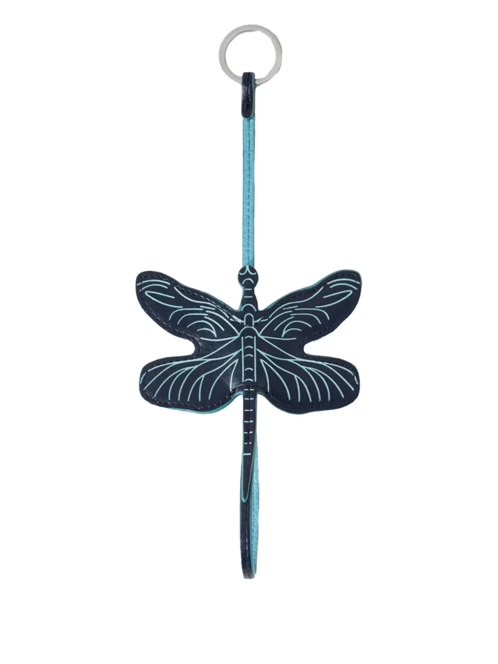 Mulberry dragonfly leather keyring - Blu