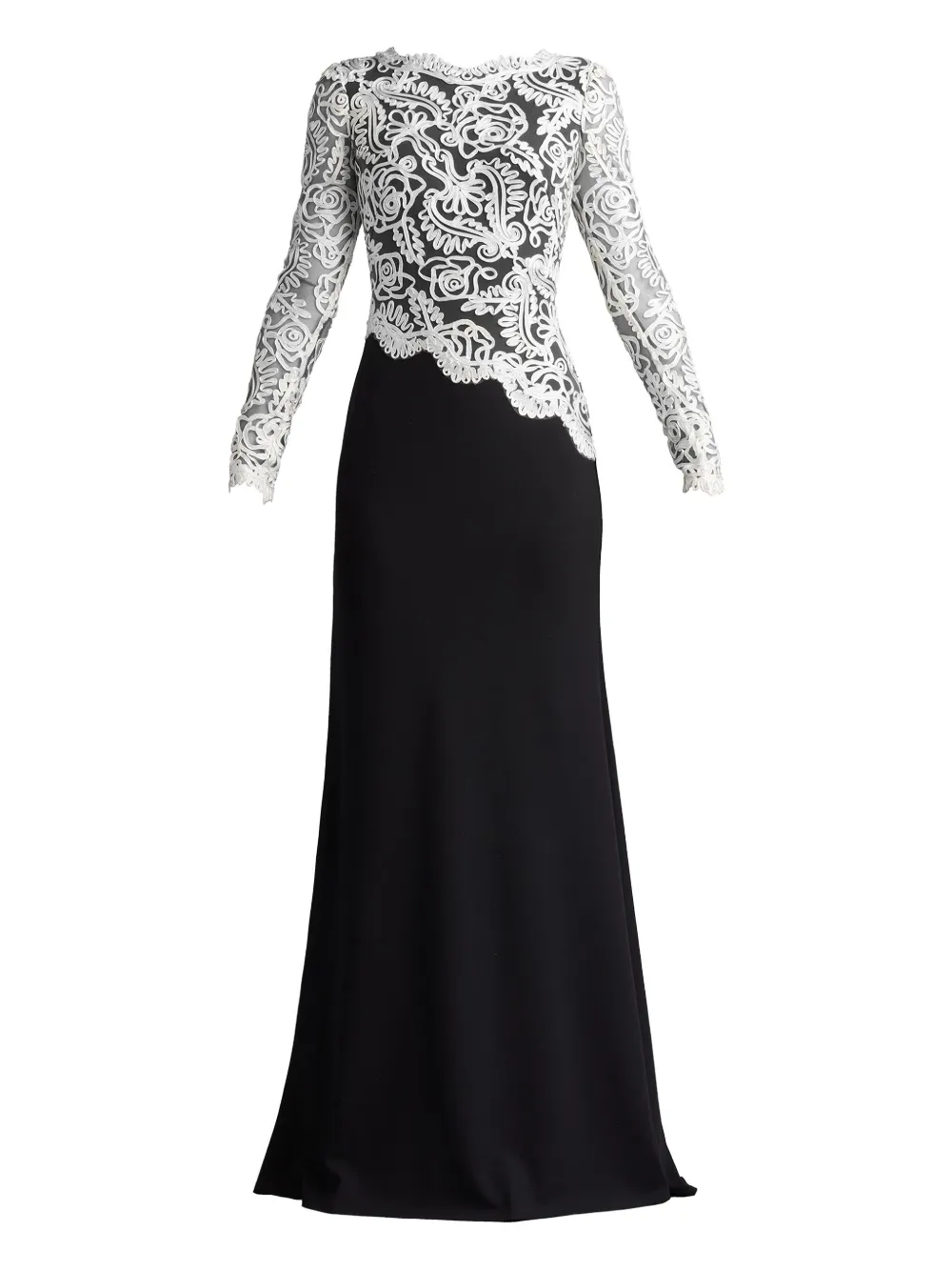 Tadashi Shoji lace-insert long dress - Nero