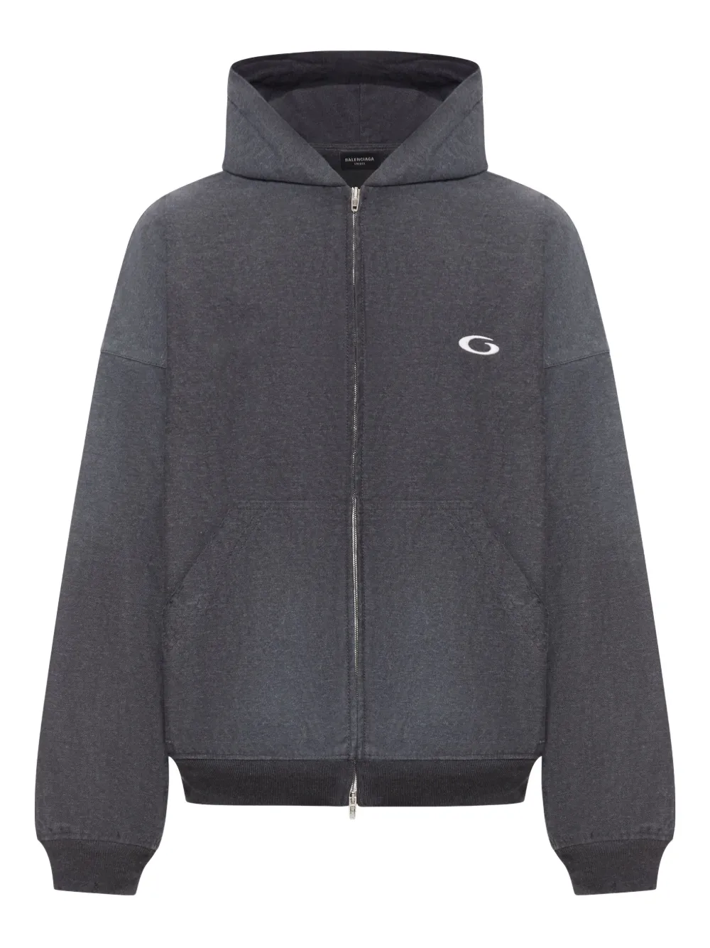 Balenciaga embroidered-logo hoodie - Grigio