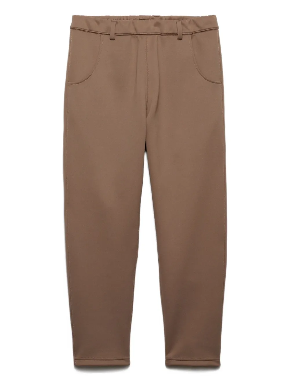 Prada triangle-logo elasticated-waist trousers - Marrone