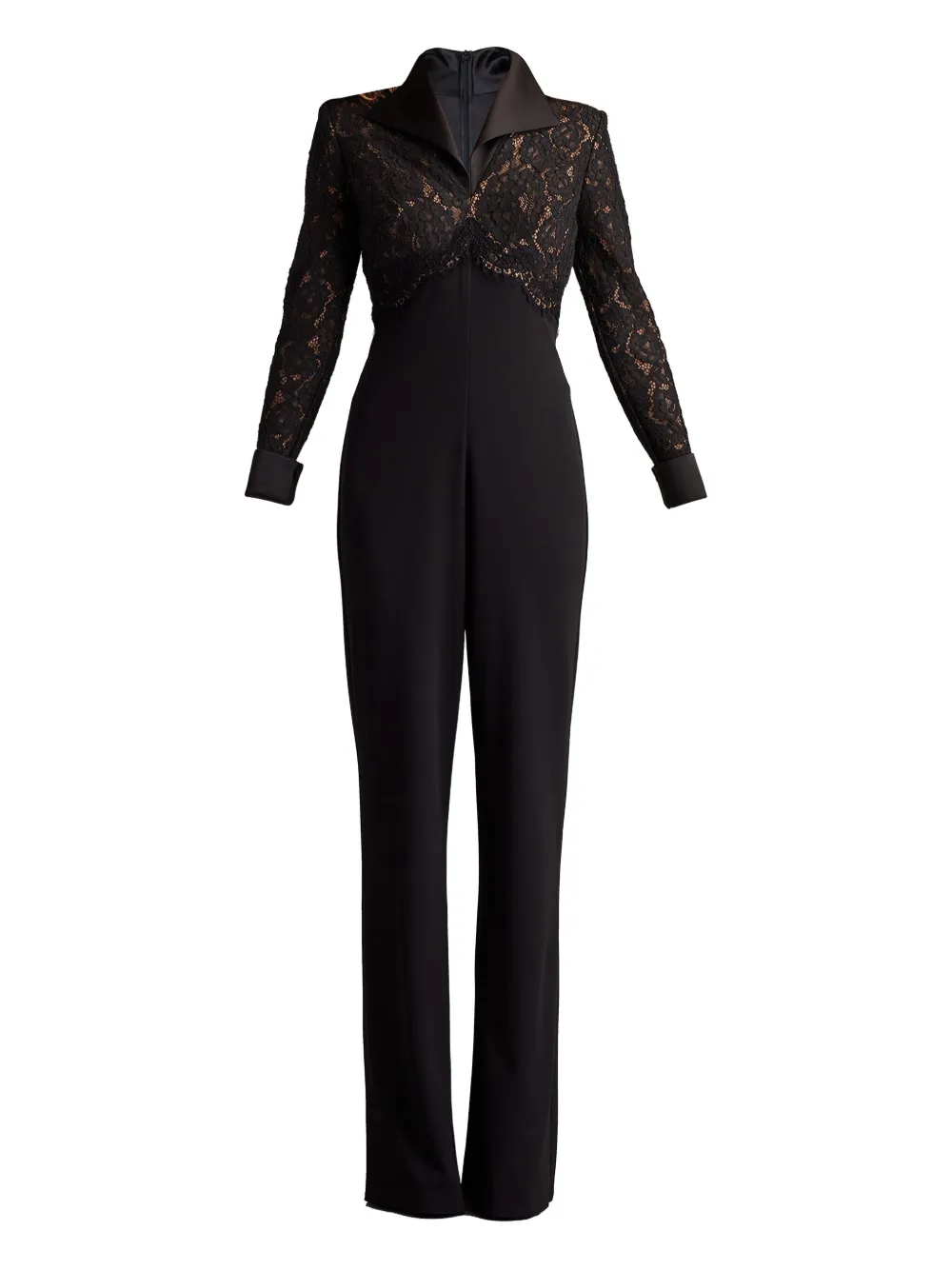 Tadashi Shoji lace-panelled jumpsuit - Nero
