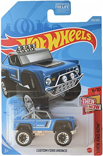 Hot Wheels Custom Ford Bronco, [Blu] 163/250 Allora E Oggi 6/10