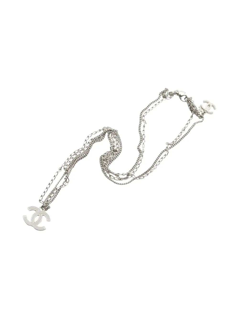 CHANEL Pre-Owned 1986-1988 Coco Mark necklace - Argento