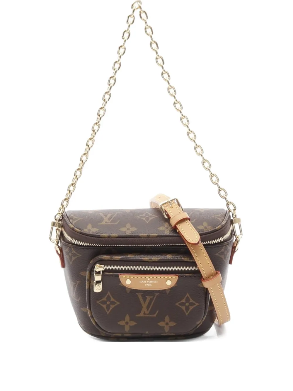 Louis Vuitton Pre-Owned 2021 mini Bumbag Monogram chain two-way handbag - Marrone