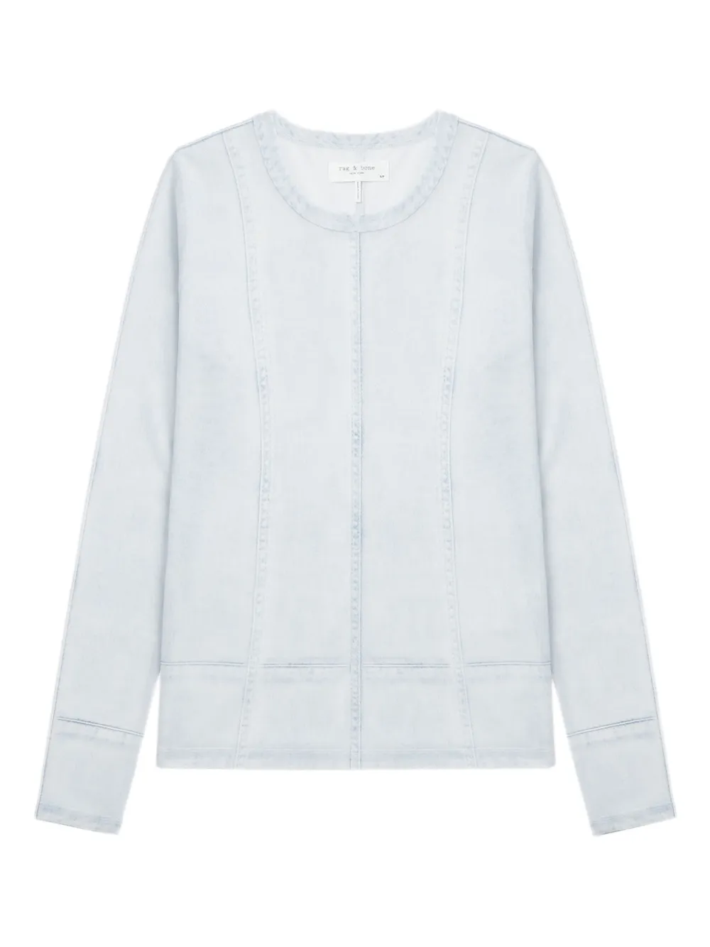 rag & bone seamed-detail long-sleeve top - Blu