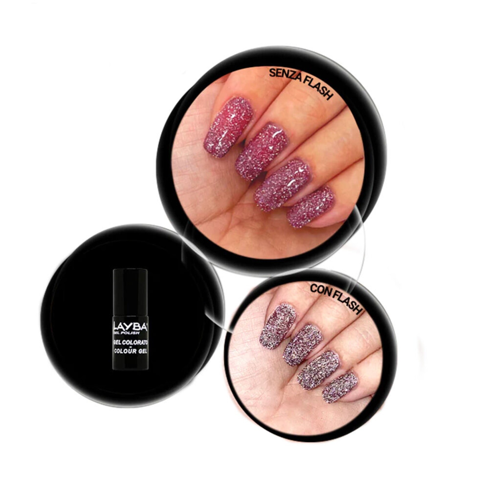 Smalto Unghie Semipermanente - Glitter N. 755