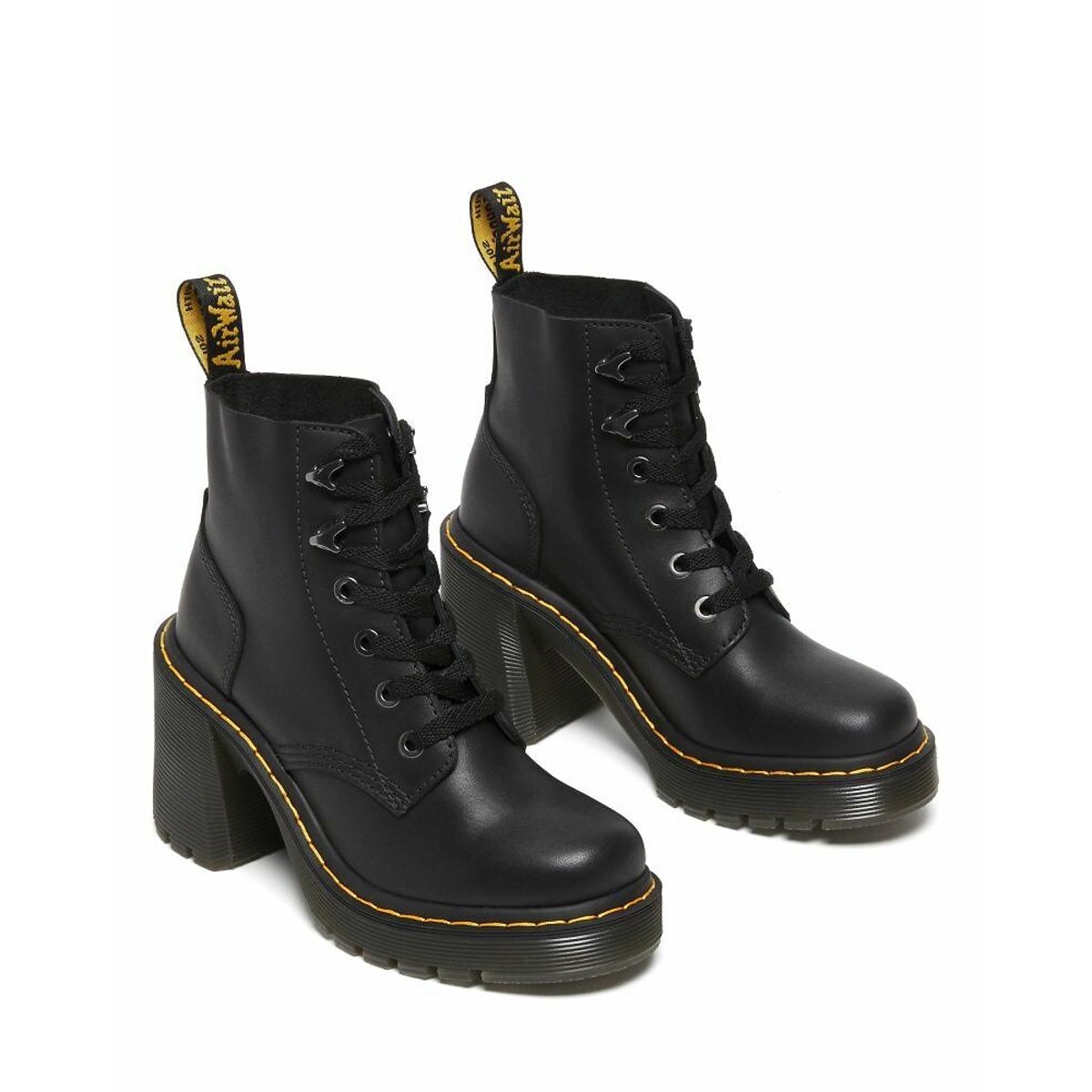 Dr. Martens Stivali Con Tacco E Lacci Jesy In Pelle Sendal Nero Donna Taglie 38