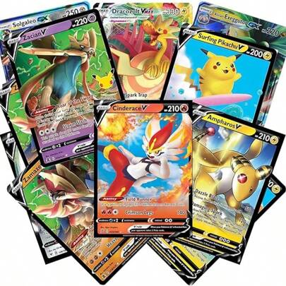 Lotto assortito di 54 carte Pokémon 100/100 con garanzia di V Pokémon