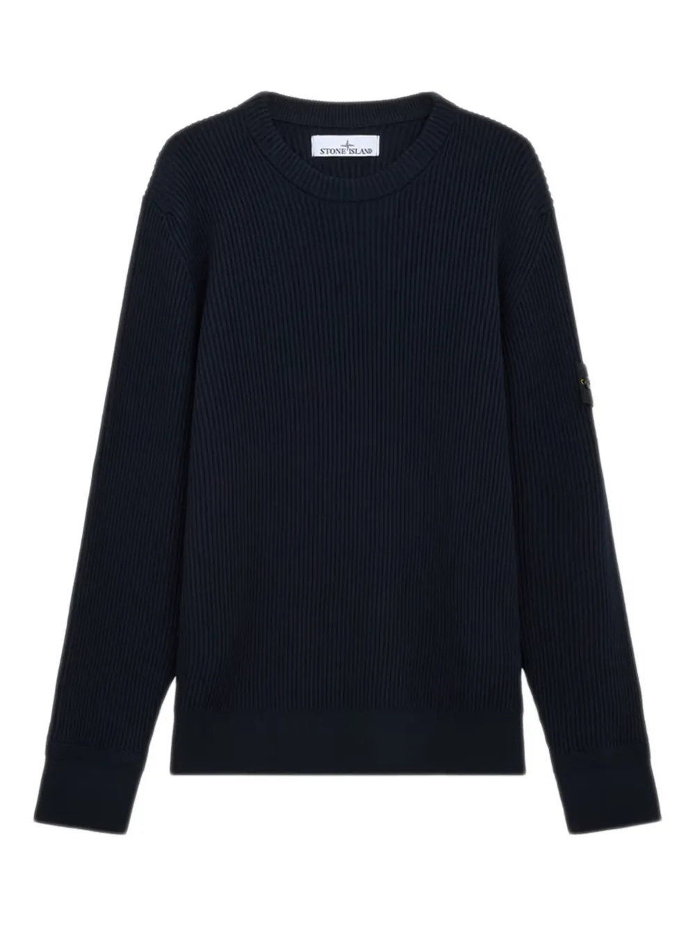 Stone Island ribbed-knit logo-patch sweater - Nero