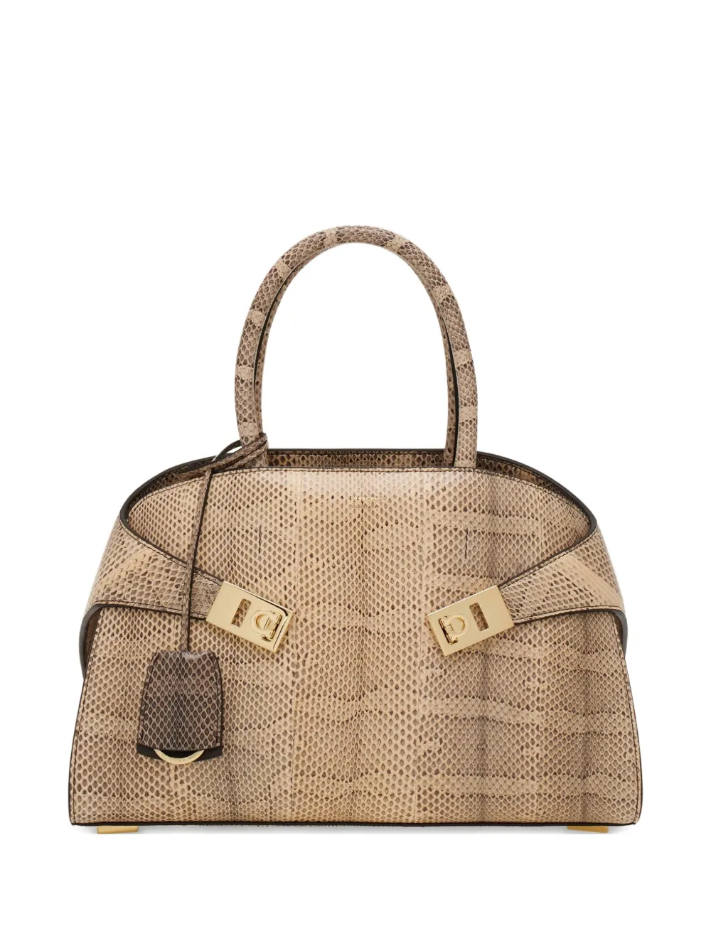 Ferragamo Hug snakeskin tote bag - Toni neutri