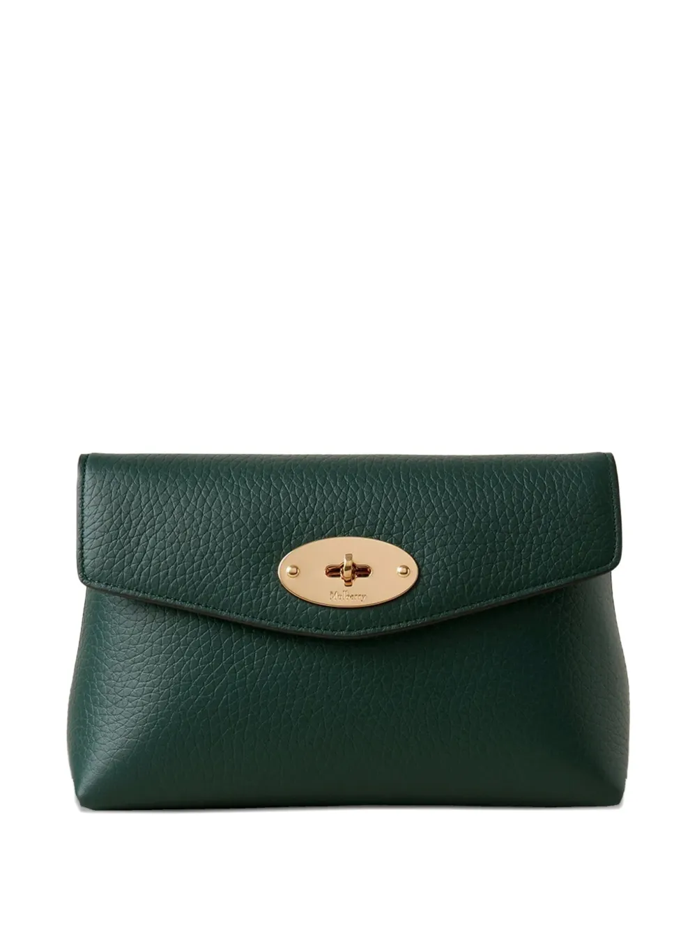 Mulberry Darley grain-leather clutch bag - Verde