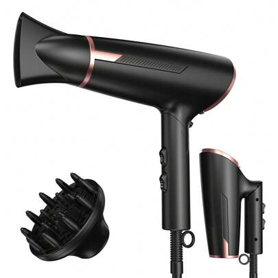 Asciugacapelli ad alta velocitÃ , asciugacapelli protettivo pieghevole (la tecnologia ionica rende i capelli lisci e sani, potente, veloce, diffusore 