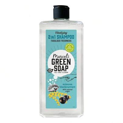 Shampoo Marcel's Green Soap - Profumo di mimosa e ribes nero - Arricchito con oli naturali - 97% naturale - 97% - Vegano - Cura delicata per capelli e