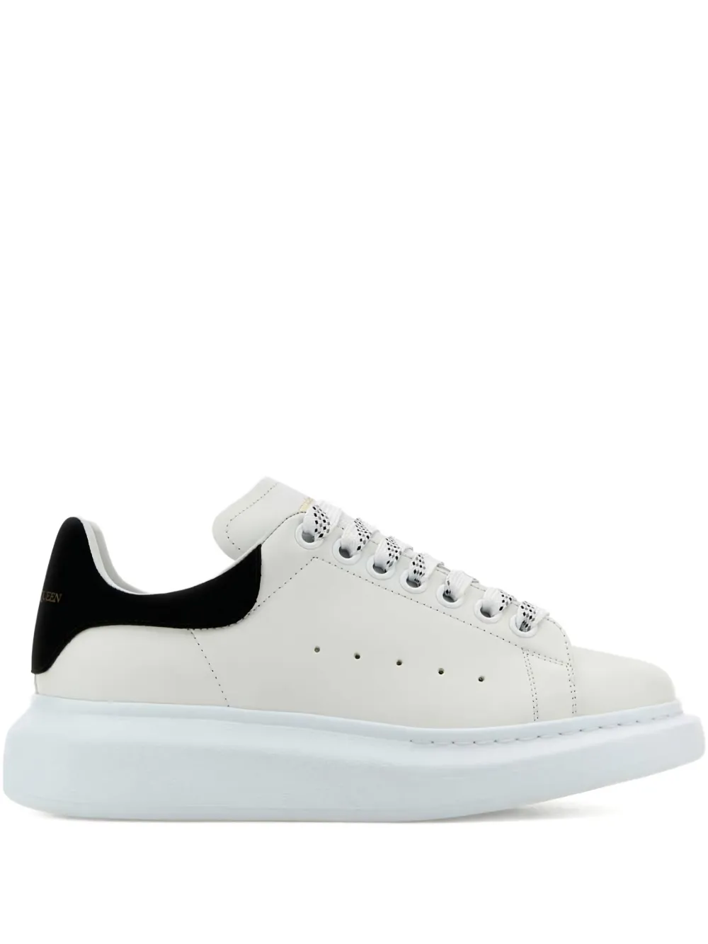 Alexander McQueen leather suede-heel sneakers - Bianco