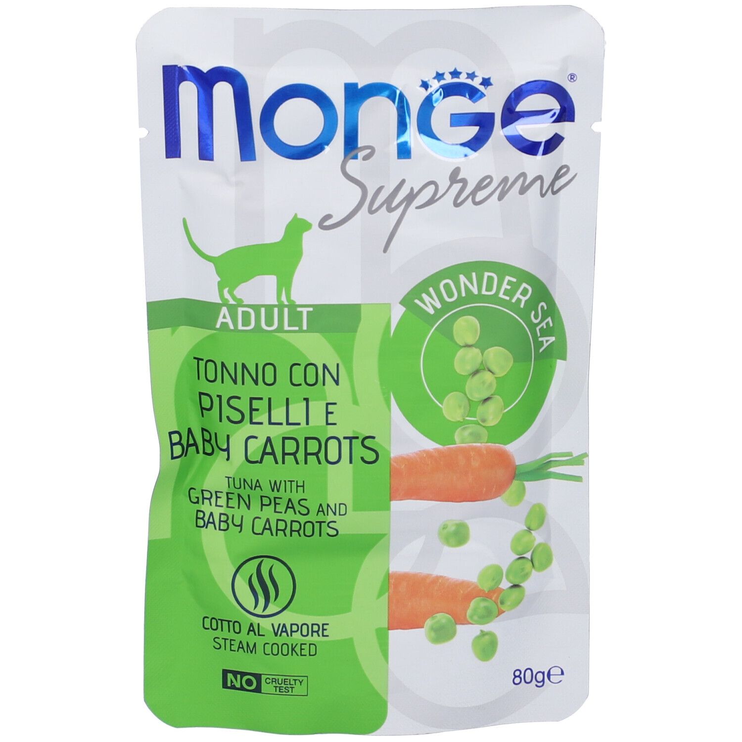 Monge Supreme Adult Tonno Con Piselli E Baby Carrots Gatti Adulti 80 g