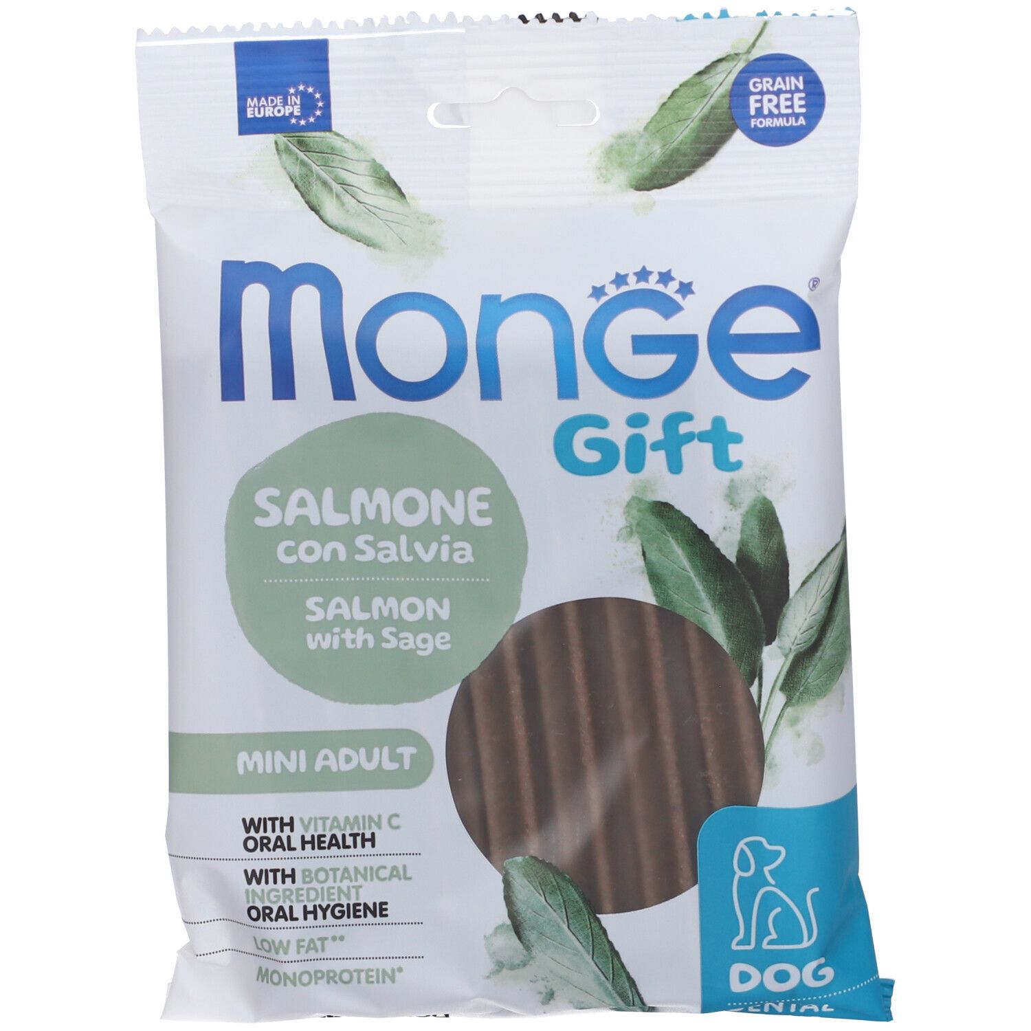 Monge Dog Dental Sticks Mini Salmone con Salvia 120 g Mangime