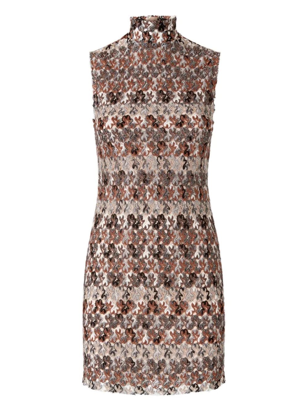 Missoni floral-lace sleeveless mini dress - Toni neutri