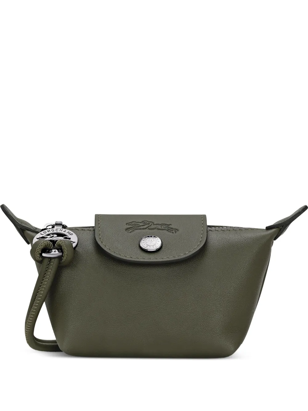 Longchamp Le Pliage leather cord coin purse - Verde
