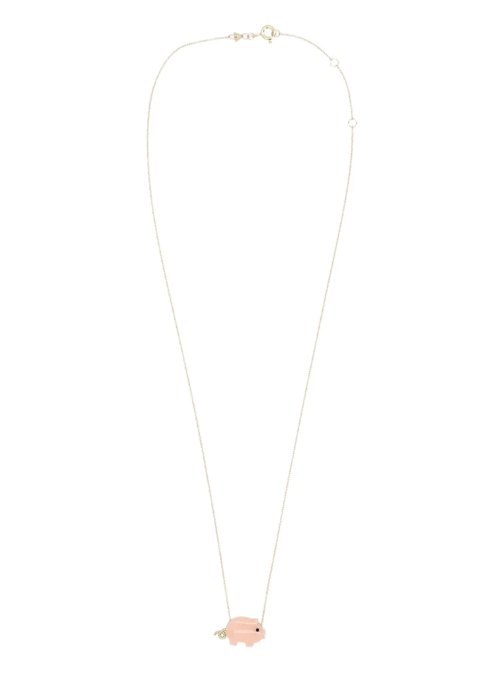 Aliita 9K yellow gold coral pig-pendant necklace - Rosa