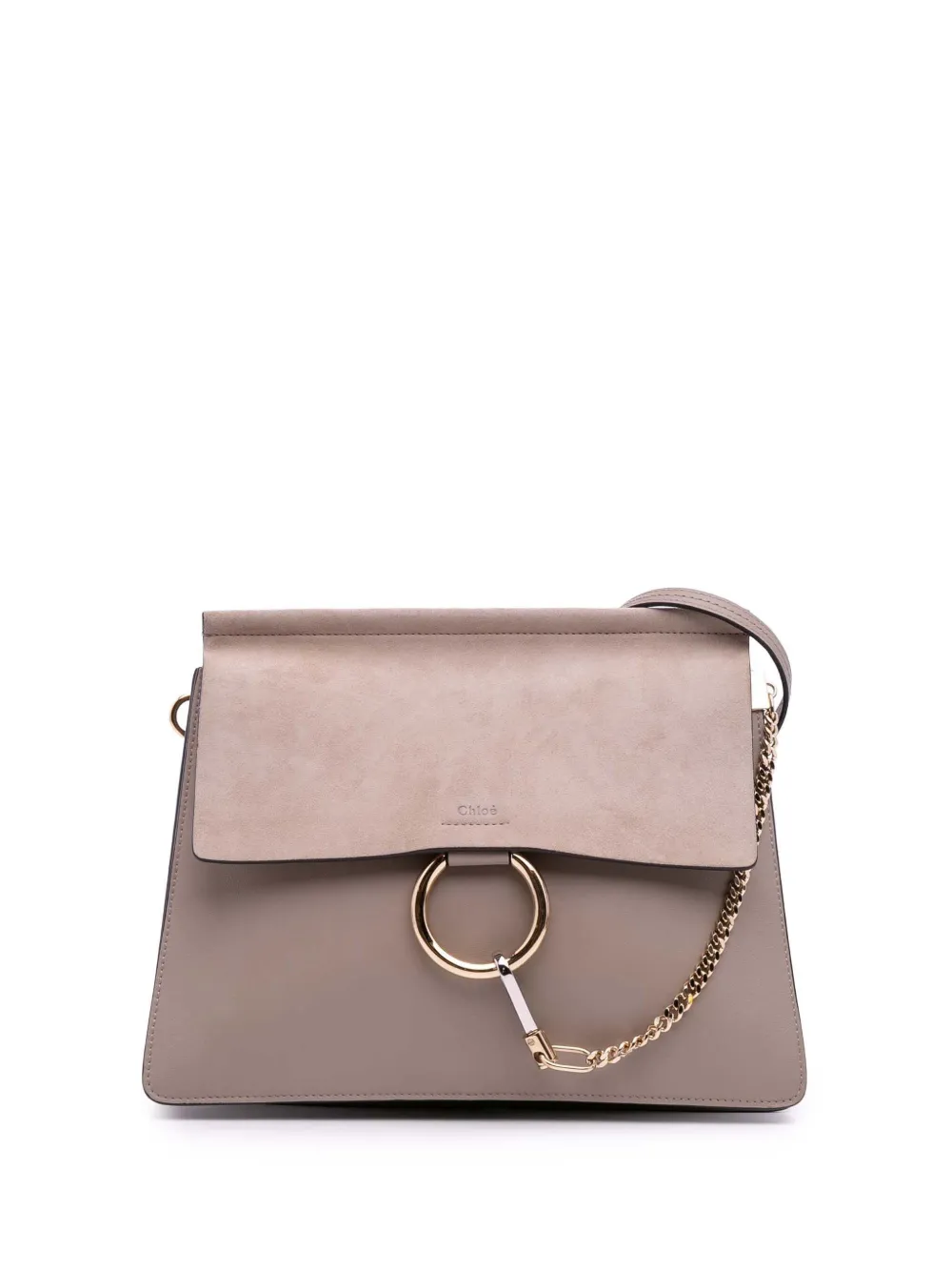 Chloé Pre-Owned 2018 Medium Calfskin and Suede Faye crossbody bag - Marrone
