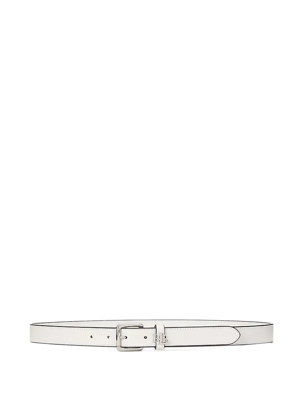 Lauren Ralph Lauren logo-plaque leather belt - Bianco