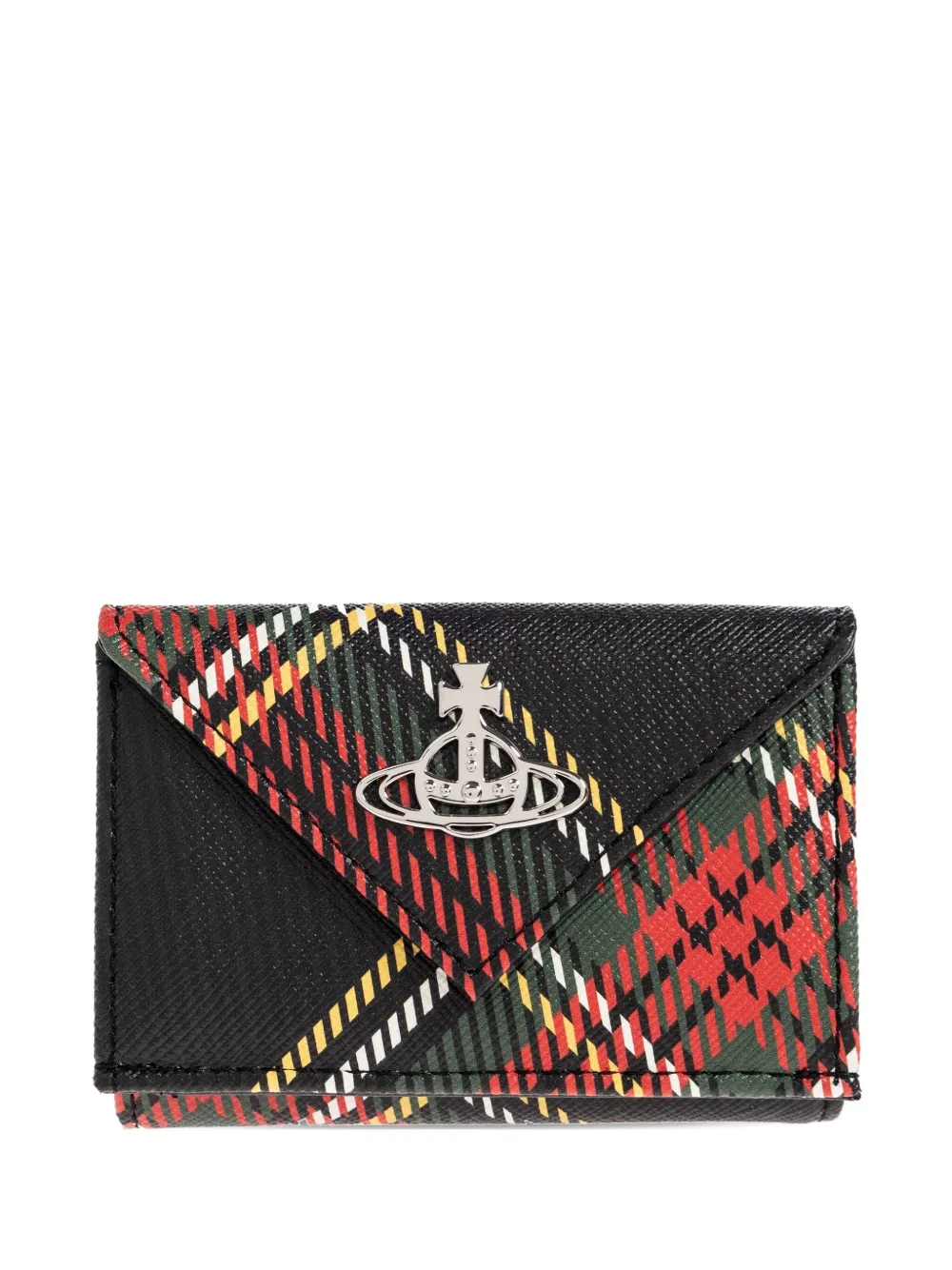 Vivienne Westwood orb-embellished plaid wallet - Nero