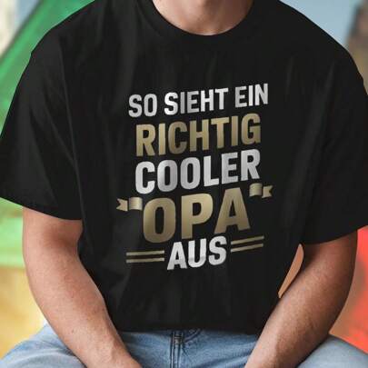 SO SIEHT EIN RICHTIG COOLER OPA AUS Maglietta Uomo Divertente Regalo Nonno Moda Casual Qualità Comoda  Estiva Bestseller Idee Regalo Festa Compleanno