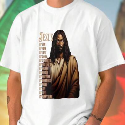Maglietta Uomo JESUS MY GOD MY KING MY LORD MY SAVIOR MY STRENGTH MY PEACE MY JOY MY LIFE MY EVERYTHING T Shirt Estiva Casual Moda Regalo Personalizza